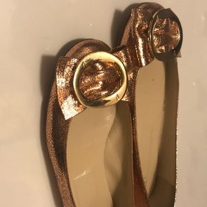 Rose gold ballet flats